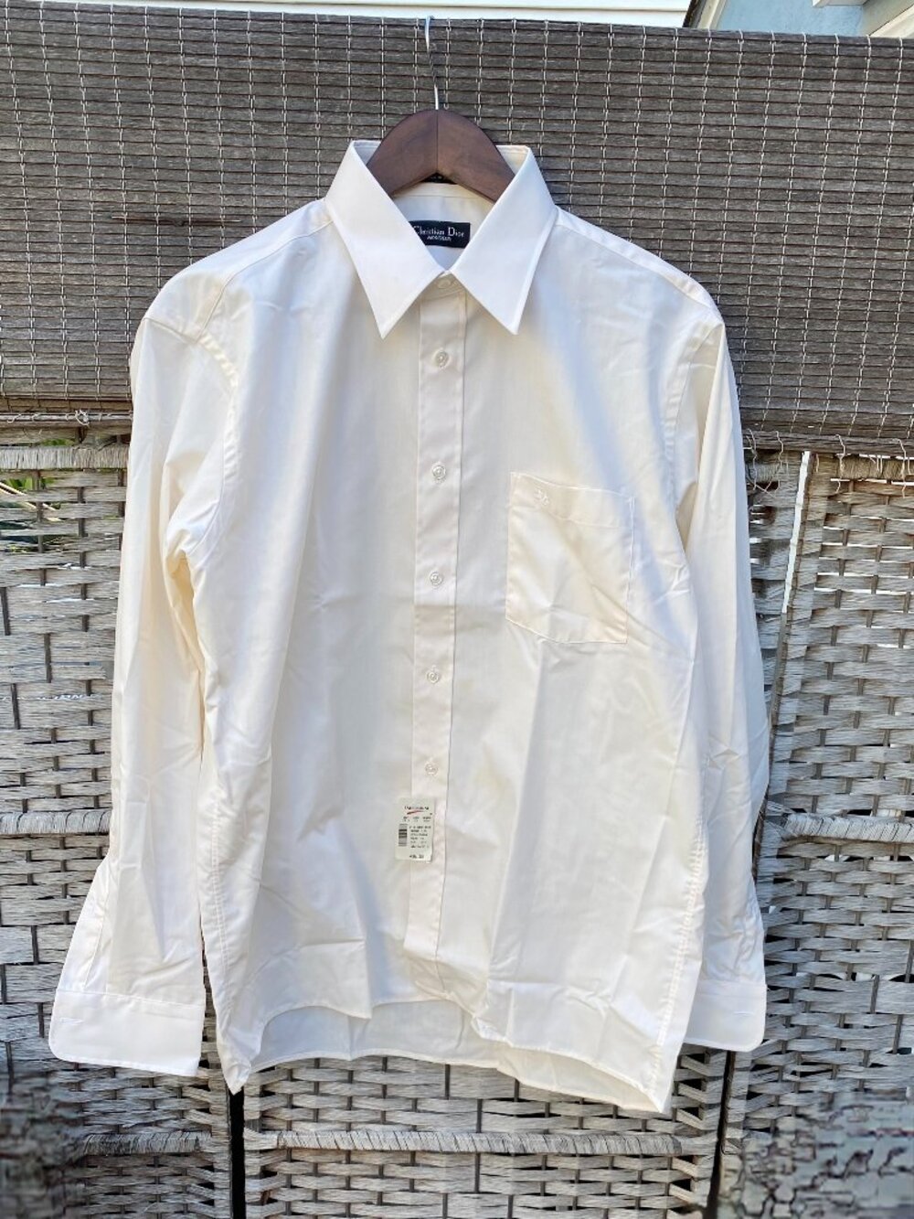 Christian Dior DEADSTOCK NWT 1980s White Cream Long Sleeve Shirt Vintage